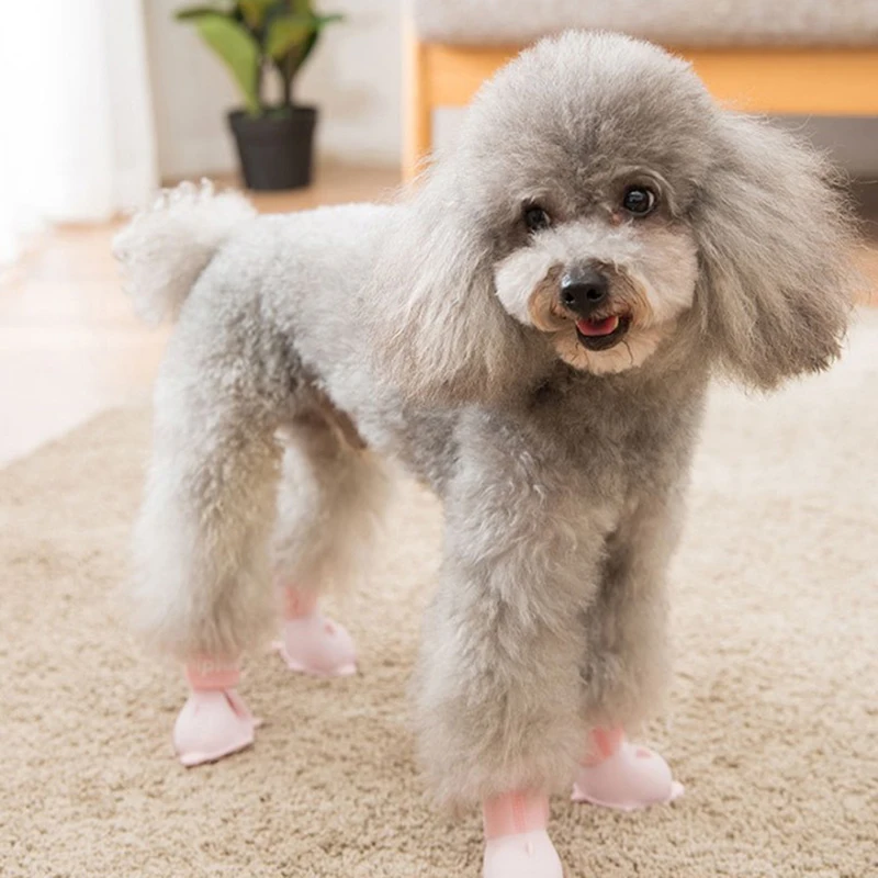 

Резиновая Обувь для собак, Водонепроницаемая силиконовая Обувь для собак, противоскользящие Сапоги для собак S/M/L