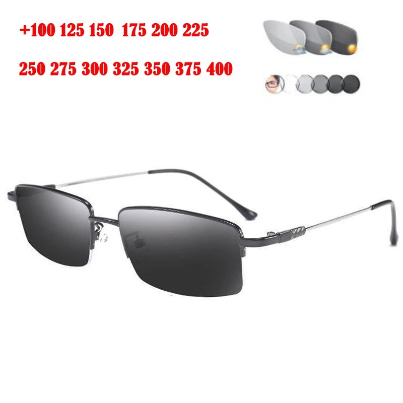 

NEW Men's Business Multifocal Photochromic Reading Glasses Progressive Anti-blue Ray Presbyopic Glasses Outdoor Shade the sun