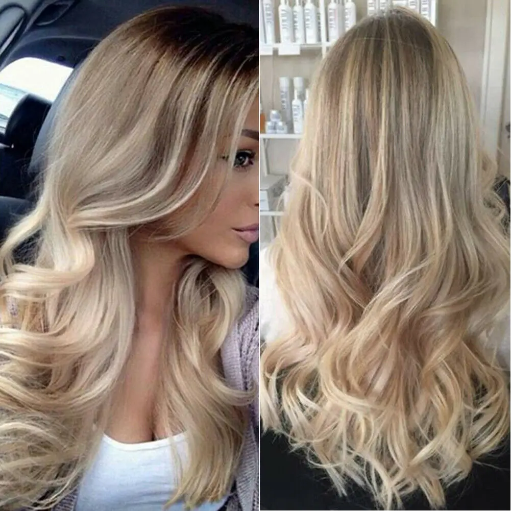 Новинка 2019 модный сексуальный женский длинный коричневый и золотой волнистый