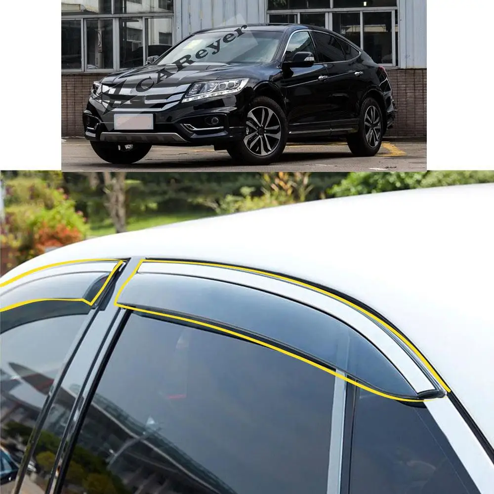 

Car Sticker Plastic Window Glass Wind Visor Rain/Sun Guard Vent Awnings Parts For Honda Crosstour 2010-2016