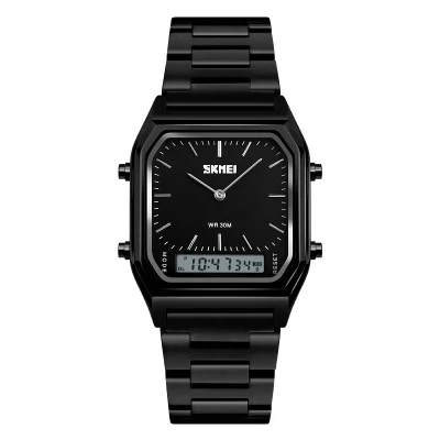 

Fashion Casual Watch Digital Dual Time Business Chronograph 3bar Waterproof Steel Quartz Wristwatches Relogio Masculino Watches