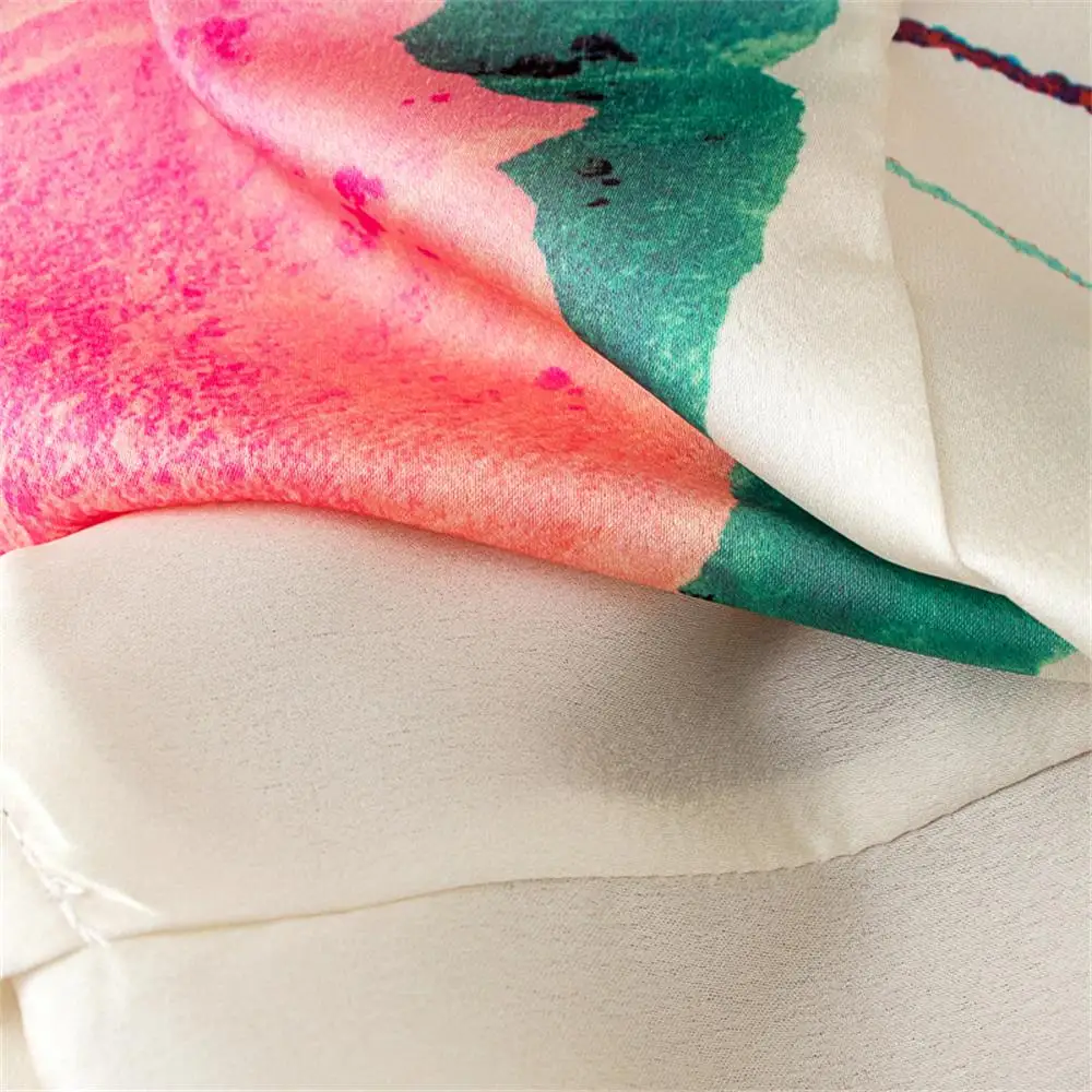 

Spring 2020 new women's fashion loose loose cream multicolor casual straight trousers