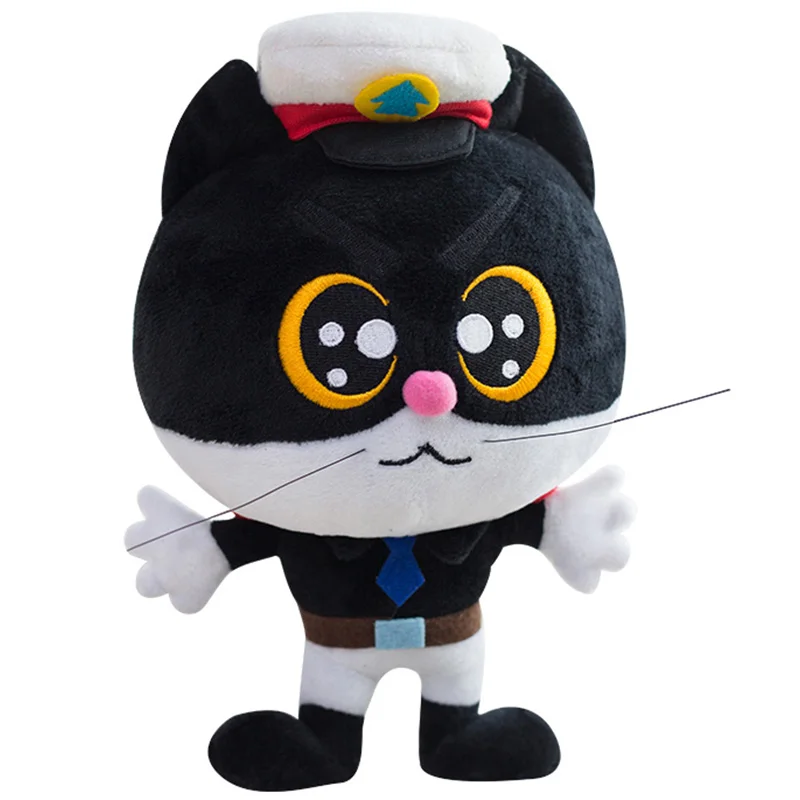 Candice guo! Милая плюшевая игрушка Классическая анимация Черный кот сергент одно ухо