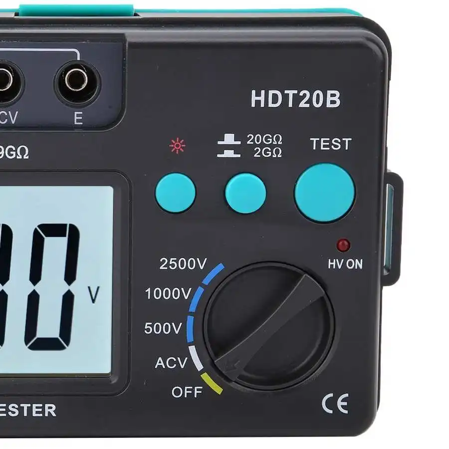 HDT20B цифровой Мегаомметр 2500V Авто Диапазон изоляции Измеритель сопротивления