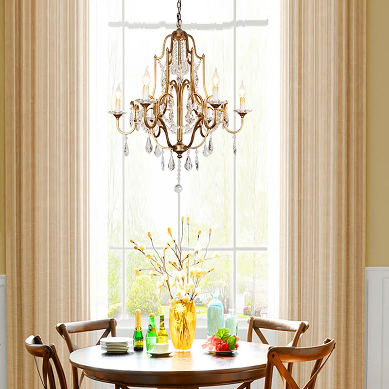 Винтажный Золотой большой подвесной светильник s французский кантри гостиная