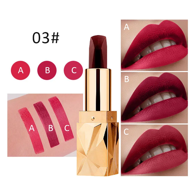 

6 Colors Matte Lipstick Tubes Waterproof Long Lasting Sexy Purple Lipstick Pigments Makeup Never Fade Away