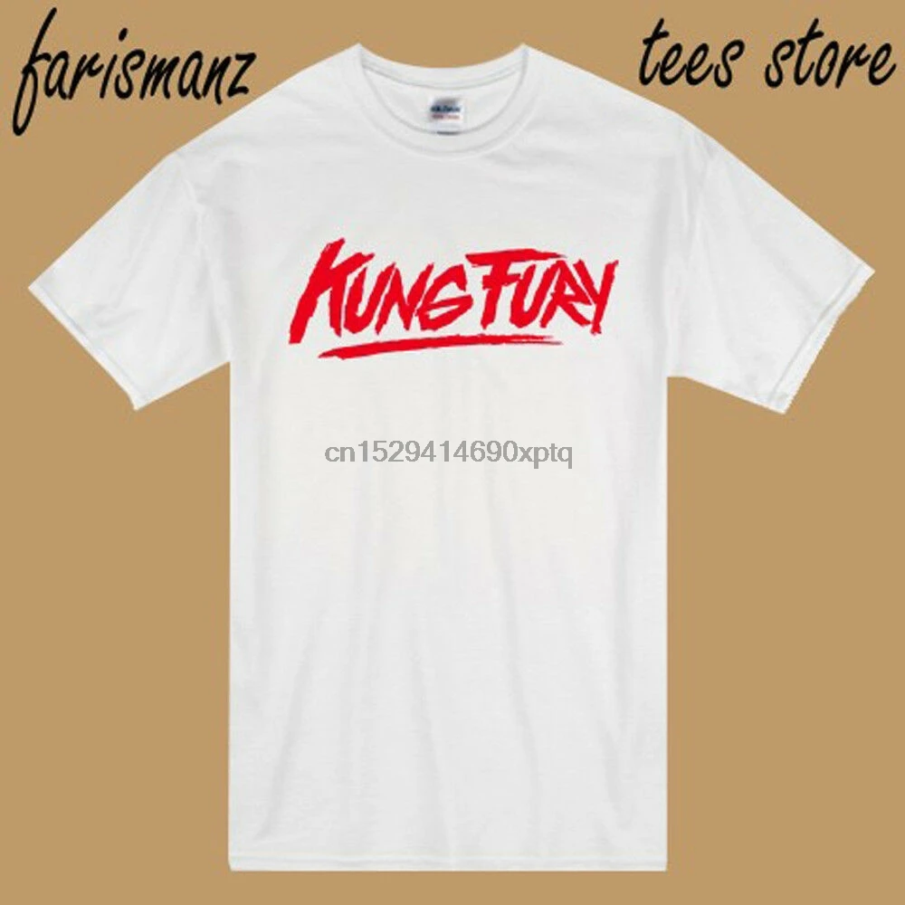 Новый Кунг ярости 80s 90 боевик логотип мужская белая футболка Размеры s до 3XL |