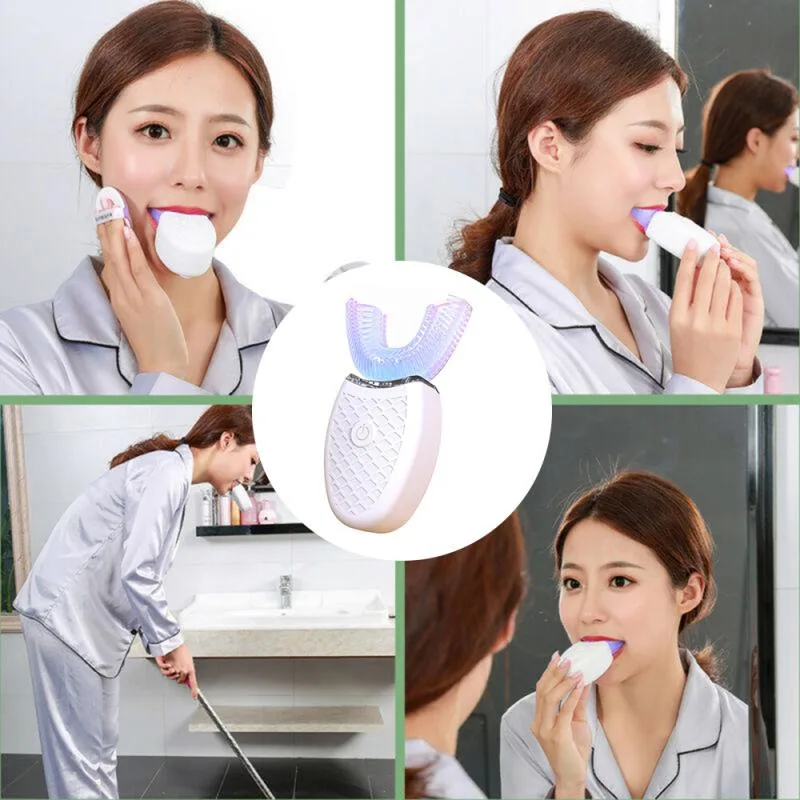 

Electric Toothbrush 360 Degree Smart U-shaped Ultrasonic Cleaning USB Rechargeable Silicone Tooth Brush Teeth Whitening Tools
