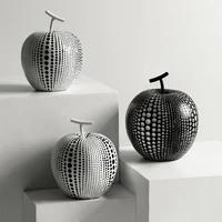 apple kusama yayoi ornaments modern sculpture polka dot art home interior decoration office arts wedding christmas