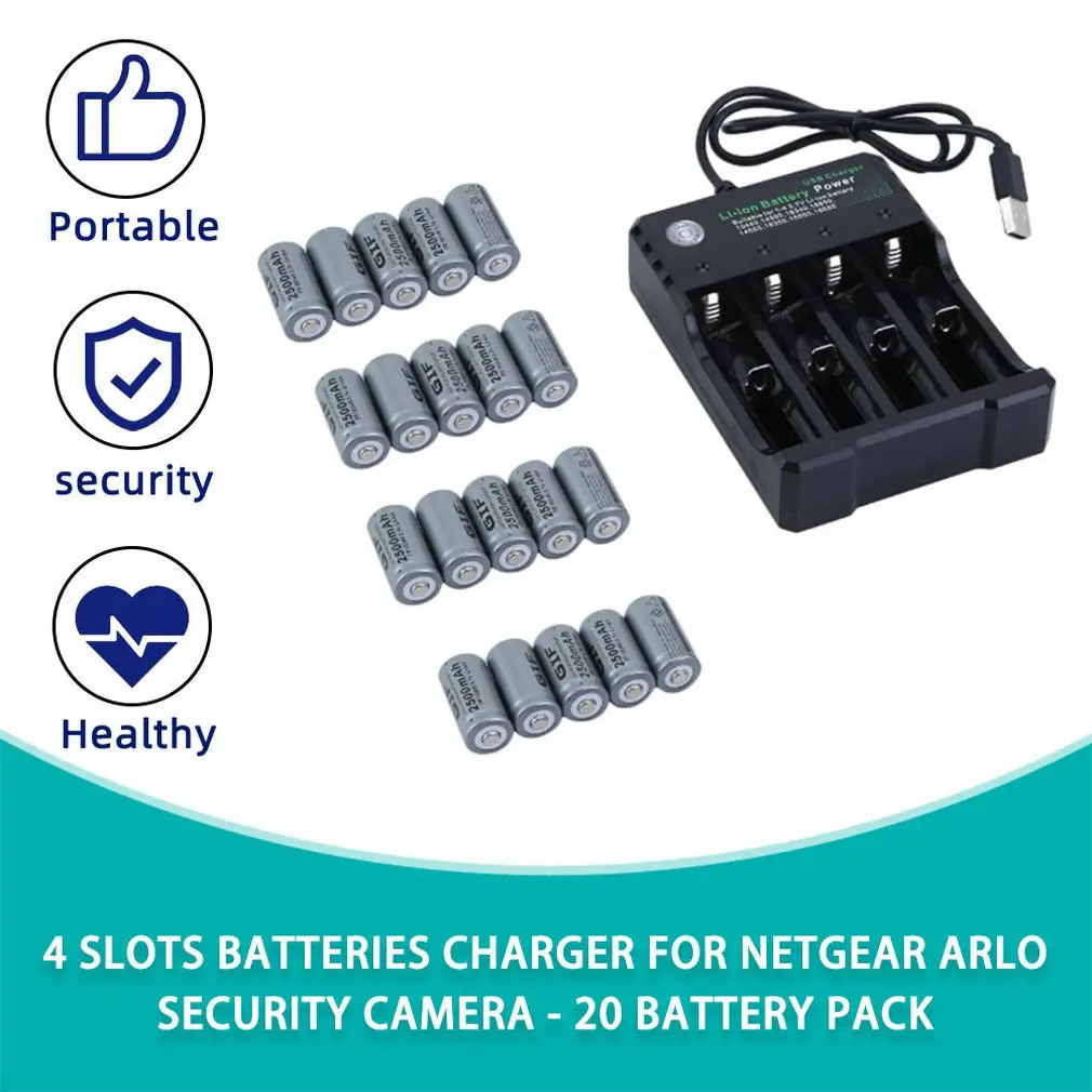 

4 Slots batteries charger for Netgear Arlo Security Camera - 20 battery pack