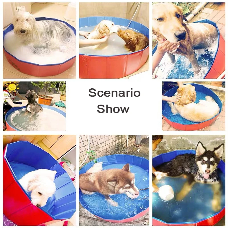 

Summer Dog Pet Bath Swimming Pool Foldable Collapsible Puppy Bathing Tub Bathtub Pool For Pet Dog Kid Outdoor Swim Pool Supplies