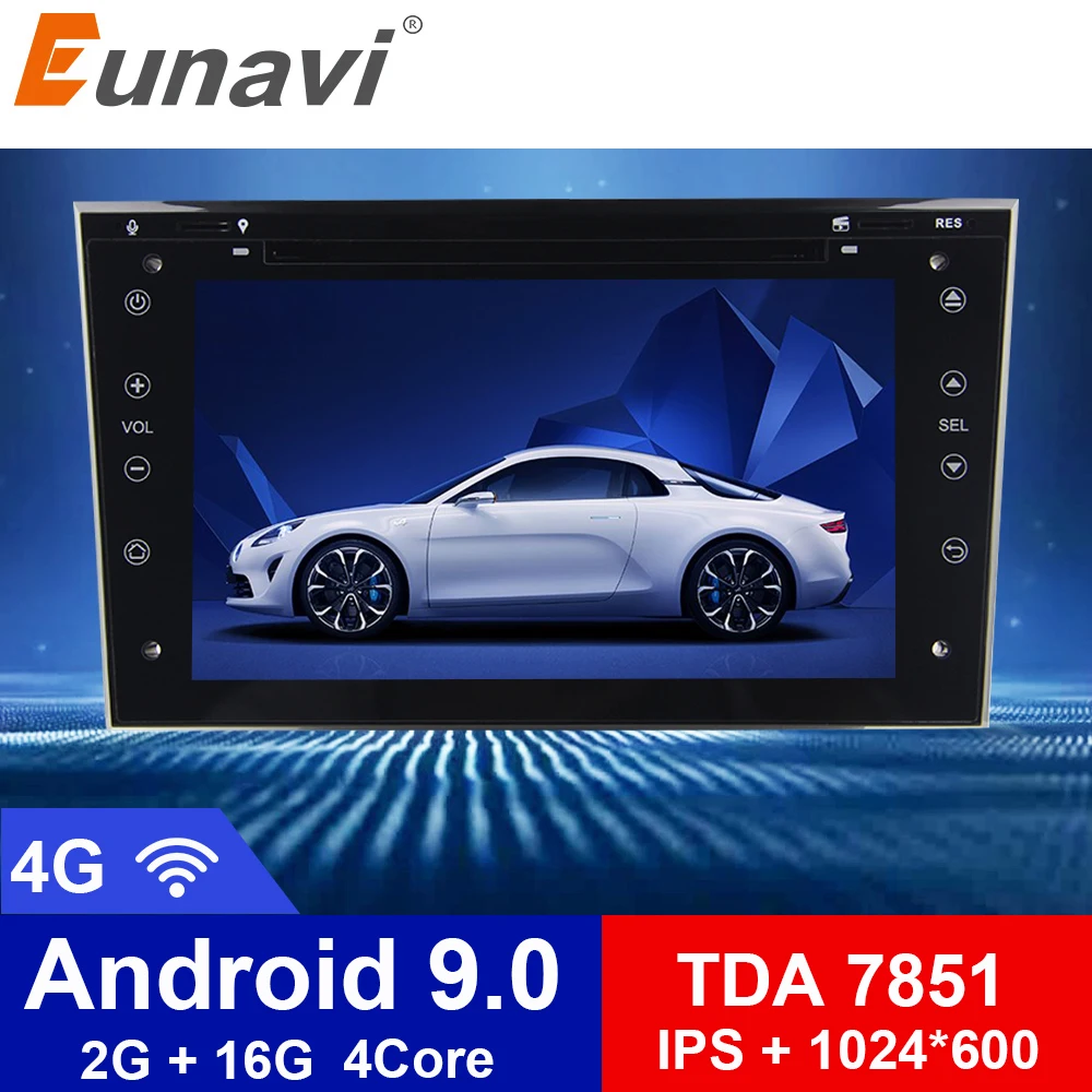 Автомагнитола Eunavi 2 din Android 9 4 ГБ 64 автомобильный dvd плеер для Vauxhall Opel Astra H G Vectra Antara