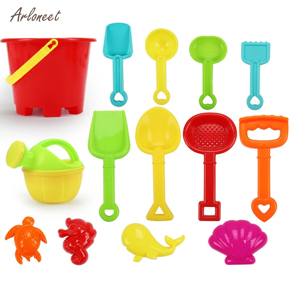

14Pcs/set Summer Beach Sand Play Water Toys Kids Seaside Bucket Shovel Rake Kit Play Toy Children Dredging Tools