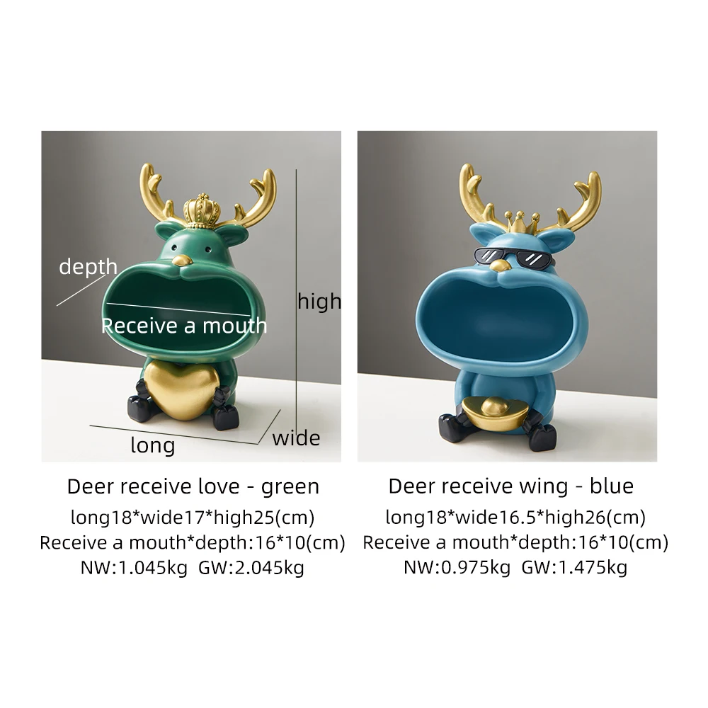 

Modern Deer Statue Resin Sculpture Crafts Home Decoration Living Room Desktop Accessories Storage Box Friends Gifts