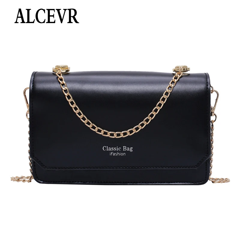 ALCEVR/сумка через плечо с металлической цепочкой и буквенным принтом из