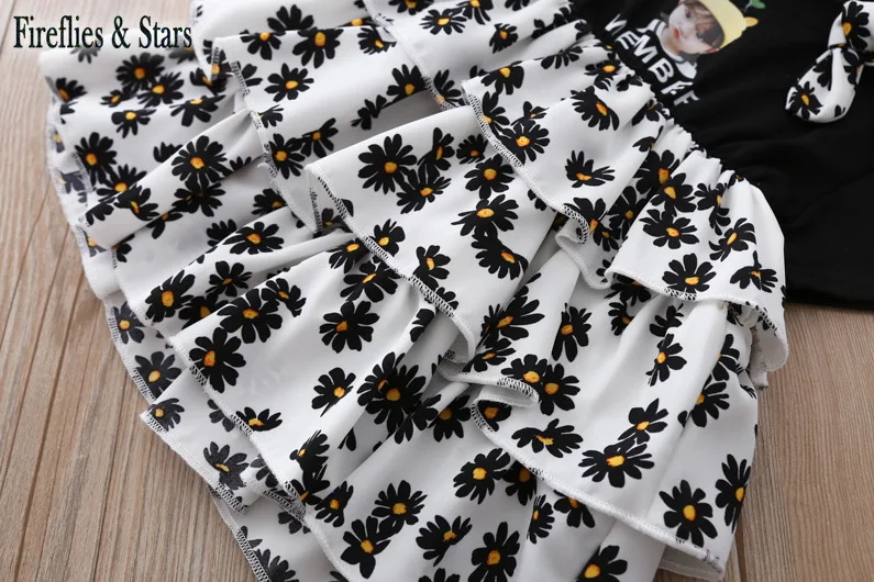 Летнее платье для девочек Многослойное малышей Детская футболка vestidos брендовая