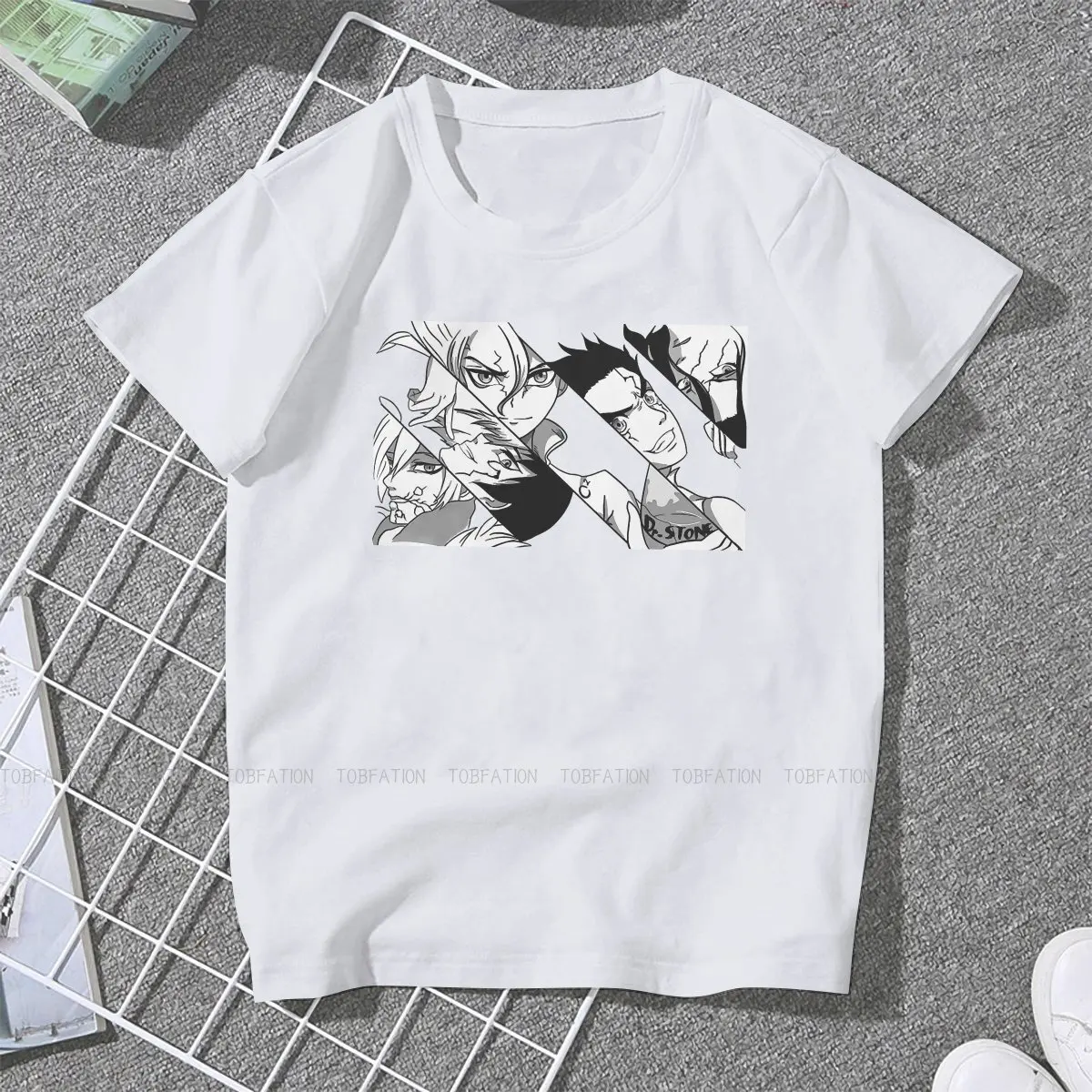 

Characters1 Women Tshirts Dr.Stone Manga Anime Grunge Vintage Female Clothing Oversized Cotton Graphic Tops