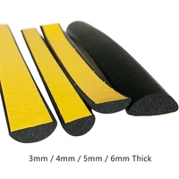 epdm rubber foam sponge seal strip half round d car insulation bar door sealing 3mm 4mm 5mm 6mm thick black