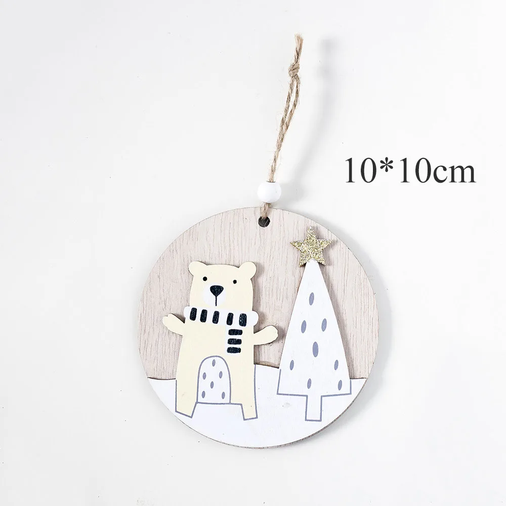 2PD-62936-2 1 шт. Новогодние подвески из натурального дерева, украшения для рождественской елки, подвески для самодеятельного творчества, Рождественский Декор, украшение для дома, свадьбы, вечеринки, 62943 - Цвет: 2PD-62936-2