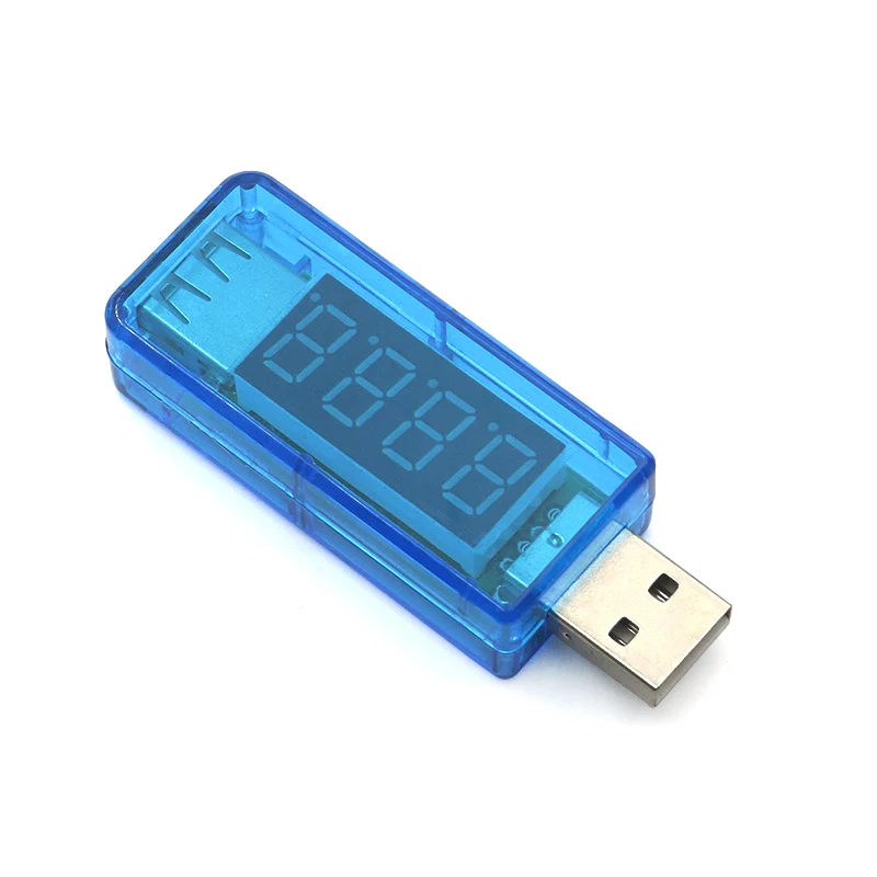 Straight blue Цифровой USB Mobile Мощность зарядный ток никель-металл-Напряжение метр тестер Мини USB зарядное устройство Доктор Вольтметр Амперметр с номером отслеживания - Цвет: Straight blue