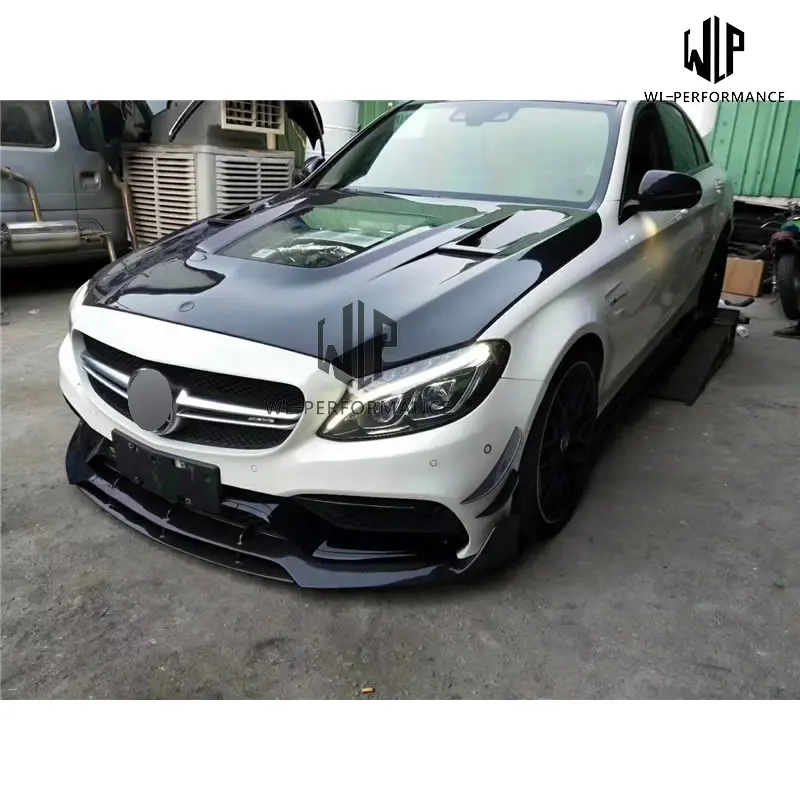 W205 C63 высококачественное углеродное волокно/FRP капот двигателя прозрачные