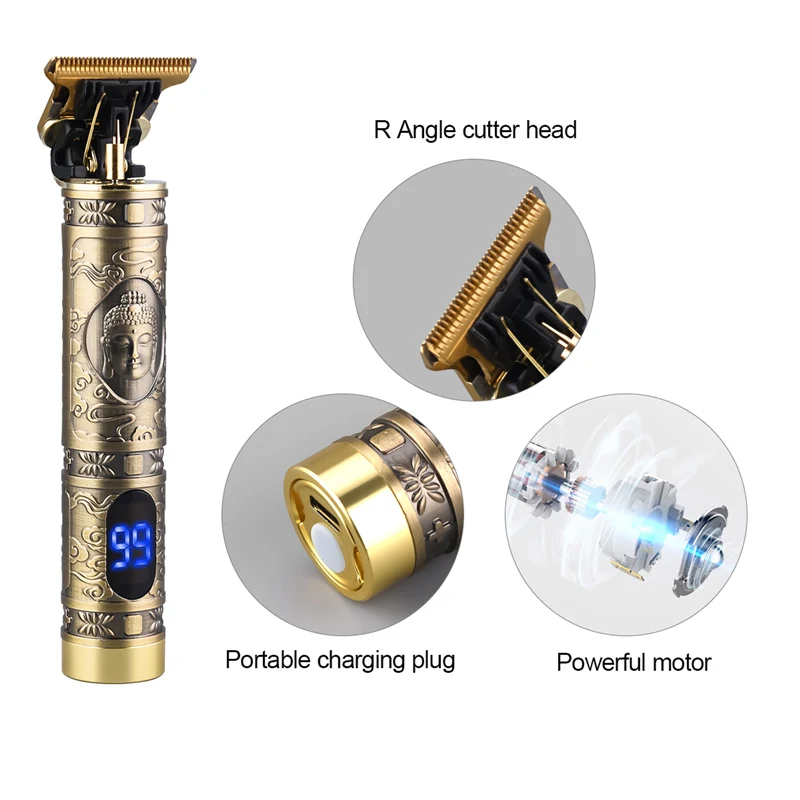 

T9 hair trimmer Barber Haircut Rechargeable hair Clipper Cordless Men Hair Cutting Machine Beard trimmer 0mm razor shaver