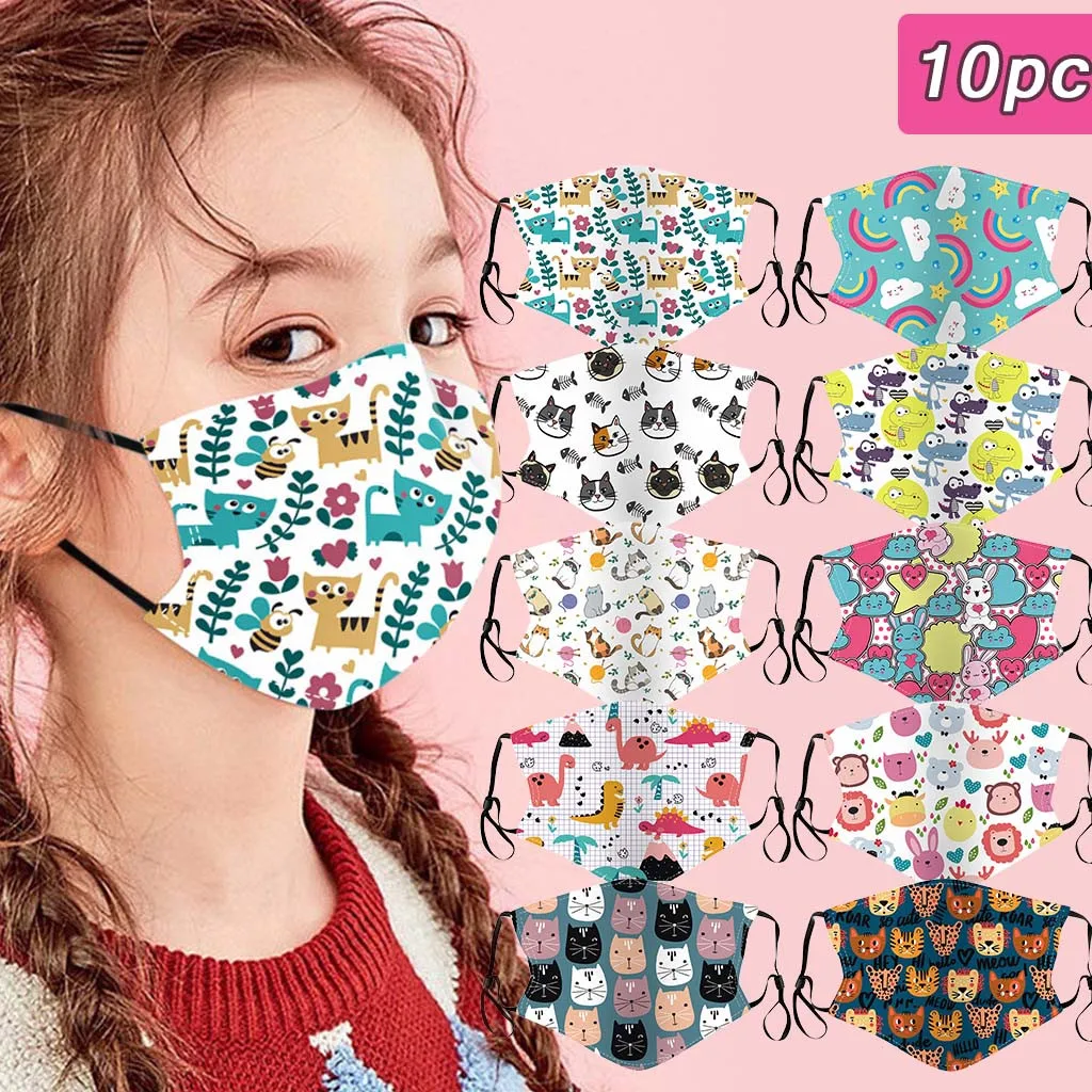 10 шт. дышащая маска для лица детей хлопковые маски улицы Пылезащитная