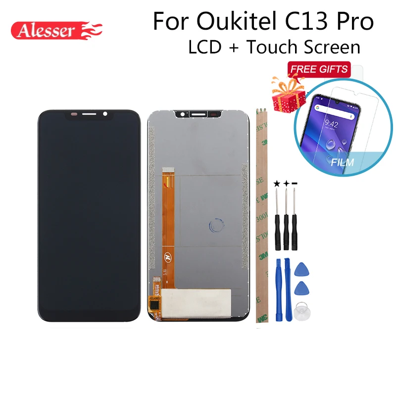 Alesser для Oukitel C13 Pro ЖК-дисплей и кодирующий преобразователь сенсорного экрана в сборе запасные части+ пленка+ Инструменты+ клей для Oukitel C13 Pro