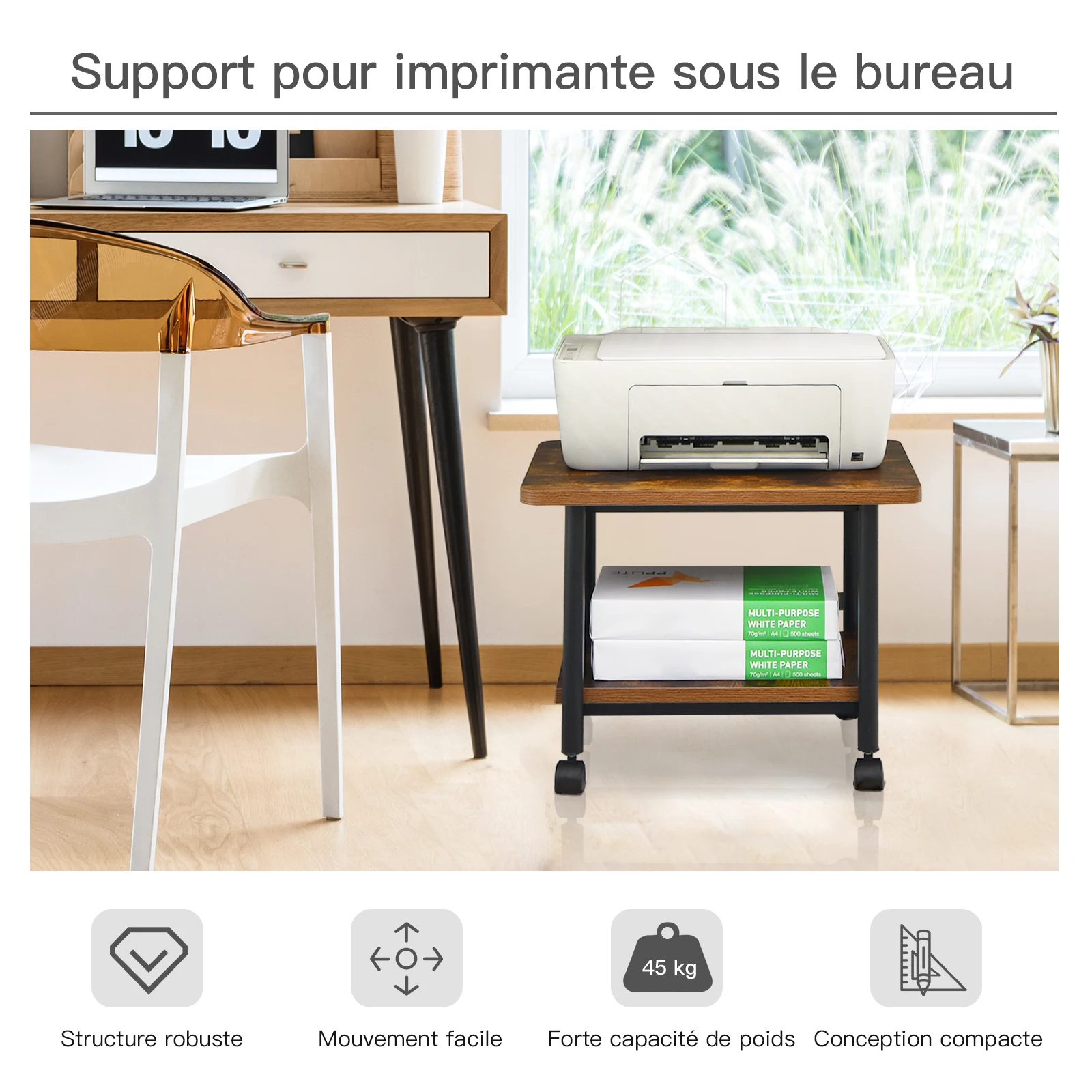 2-уровневая подставка для принтера 49*40*37 см настольный органайзер полка