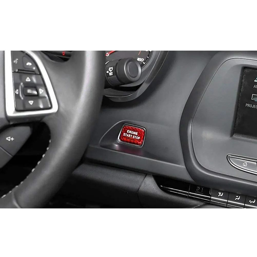 

Trim Switch Decorative Cover Accessories Carbon Fiber Cover Engine Exquisite Keyless Parts Red