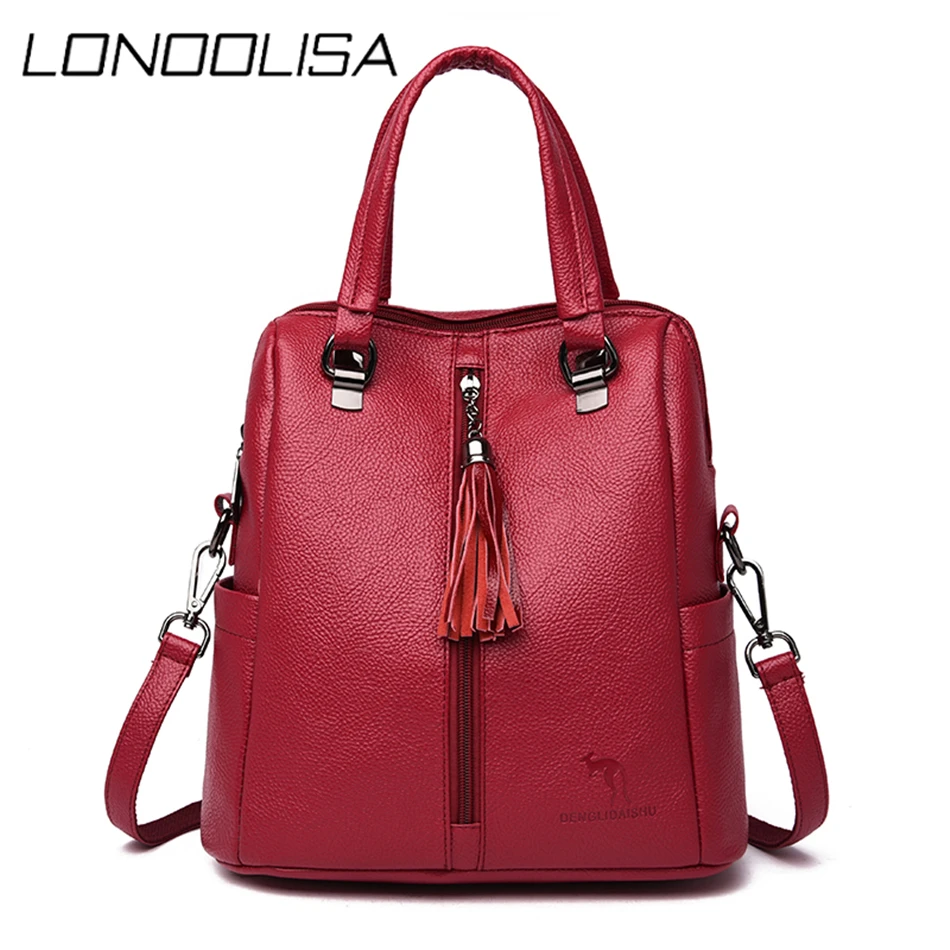 Многофункциональные кожаные рюкзаки вместительный дорожный рюкзак дамские