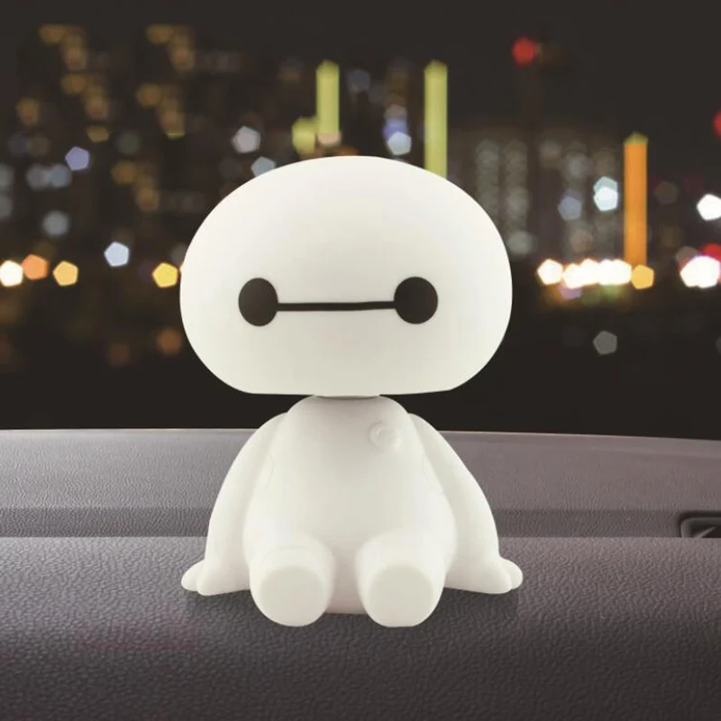 

Cartoon Plastic Anime Robot Shaking Head Figure Car Decoration Accessories Fashion Auto Interior Car Ornaments Big Hero Doll Toy