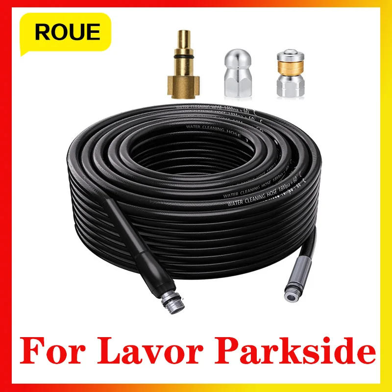 

6~20M Hose for Lavor High Pressure Washer Drain Car Cleaning Extension Button and Rotating Sewer Jetting Nozzle Cleaning Tools