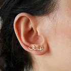 Индивидуальные индивидуальные арабские именные серьги, золотые серьги из нержавеющей стали с арабскими буквами для женщин, 2020, женские модные украшения