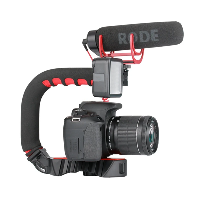ABKK-Ulanzi U-Grip Triple Cold Shoe Mount Stabilizer Handle Grip Rig Photo Studio Set With Microphone For Dslr Nikon Canon Smart |