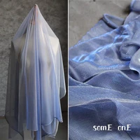 laser colorful lace tulle fabric dust blue diy patchwork decor skirts color change wedding dress designer fabric 50145cm