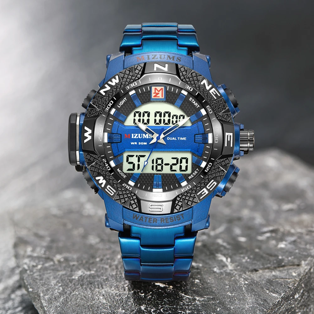 50MM Cool Big Case Men Watches Mizums Top Luxury Brand Sport Watch Men Waterproof Chronograph Quartz Wristwatch New Reloj Hombre