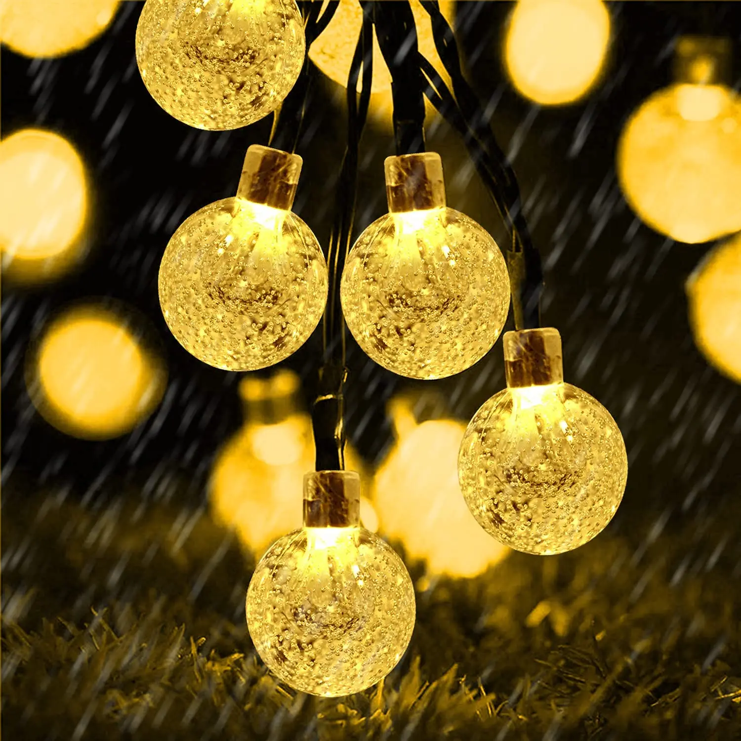 

Crystal Ball Fairy Light Garland Solar Cell Led String Light Outdoors Porch Fence Party Christmas Country House Yard Decoration