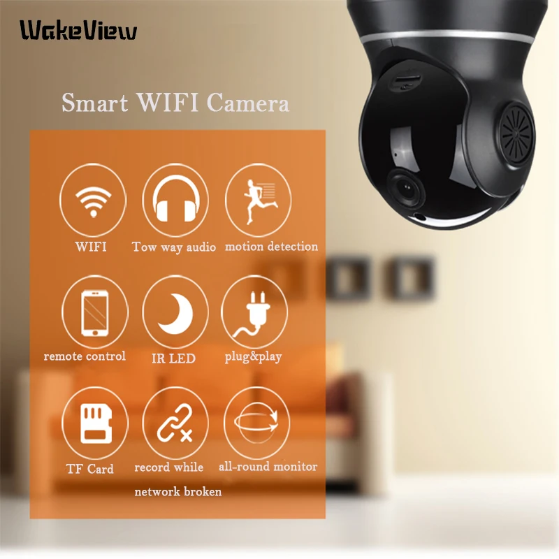 Беспроводная ip-камера WakeView, интеллектуальная, автоматическая, домашняя, охранная, CCTV, Wifi камера, мобильное приложение, пульт дистанционного управления, ИК-светодиодный