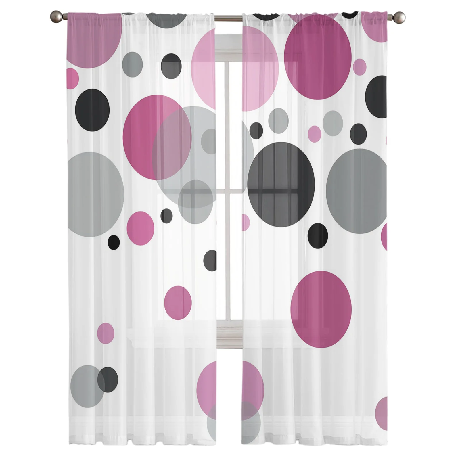 Волнистые круглые тюлевые занавески для гостиной спальни Декор шифоновая