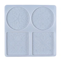 epoxy resin mold 4 cavities mandala flower pattern coaster mold cup pad drink mug mat silicone mould diy crafts decor mold