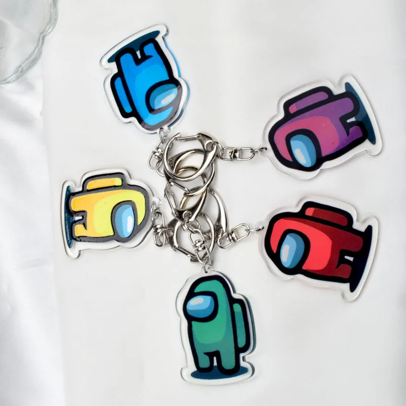 

1PCS/Among Us Anime Keychain Game Color Peripheral Acrylic Bag Car Pendant Couple Fashion Gift Key Ring Genshin Accessories