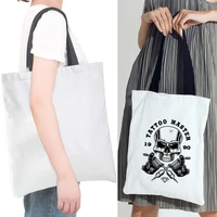 eco friendly shopping bag skull series shoulder bag ladies large capacity tote shopper bag reusable foldable handbag big bag
