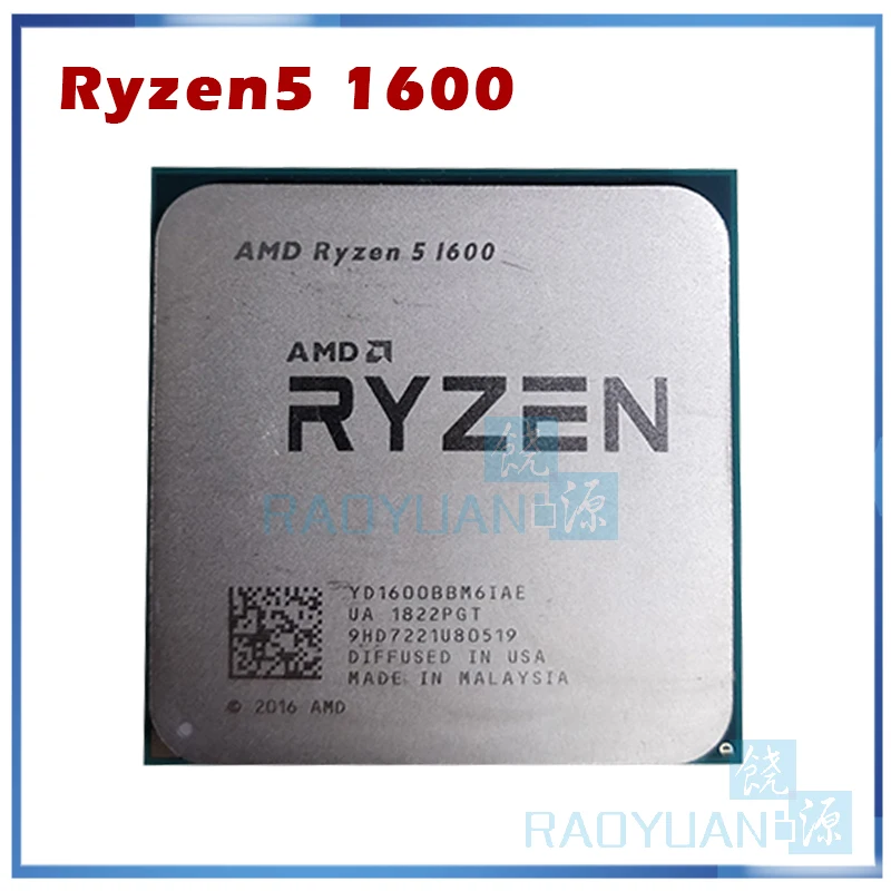 

Процессор AMD Ryzen 5 1600 R5 1600 R5 PRO 1600 3,2 ГГц, шестиядерный процессор 65 Вт с двенадцатью потоками, YD1600BBM6IAE YD160BBBM6IAE, разъем AM4