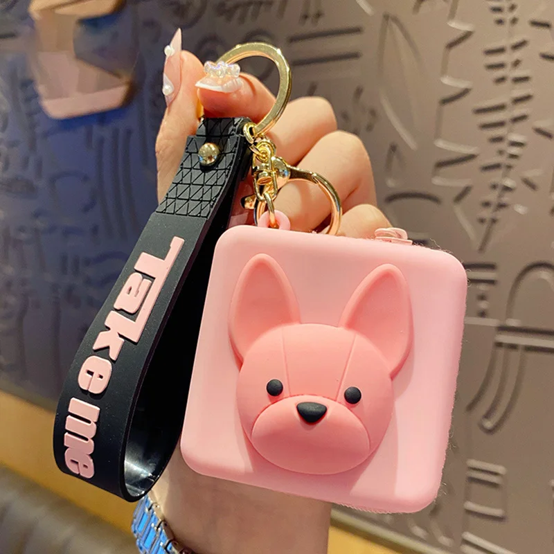 1 шт. милый брелок в виде бульдога-Кошелек для монет-Дамский ключей мини-кошелек