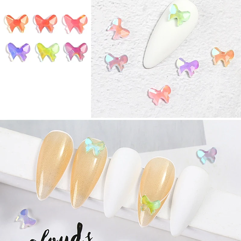 

3D Fashion Alloy Bow Nail Art Decorations Luxury Zircon Crystal Nail Jewelry Charming Silicone Bowknots Resin Manicure Accessory