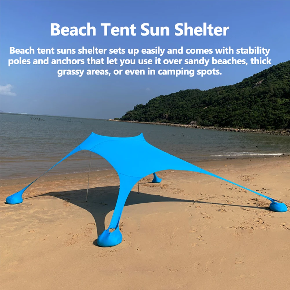 

Beach Tent Sun Shelter Outdoor Camping Awning Canopy Waterproof Sunblock Shading Cool Shed Sunshade for Fishing Hiking Picnic