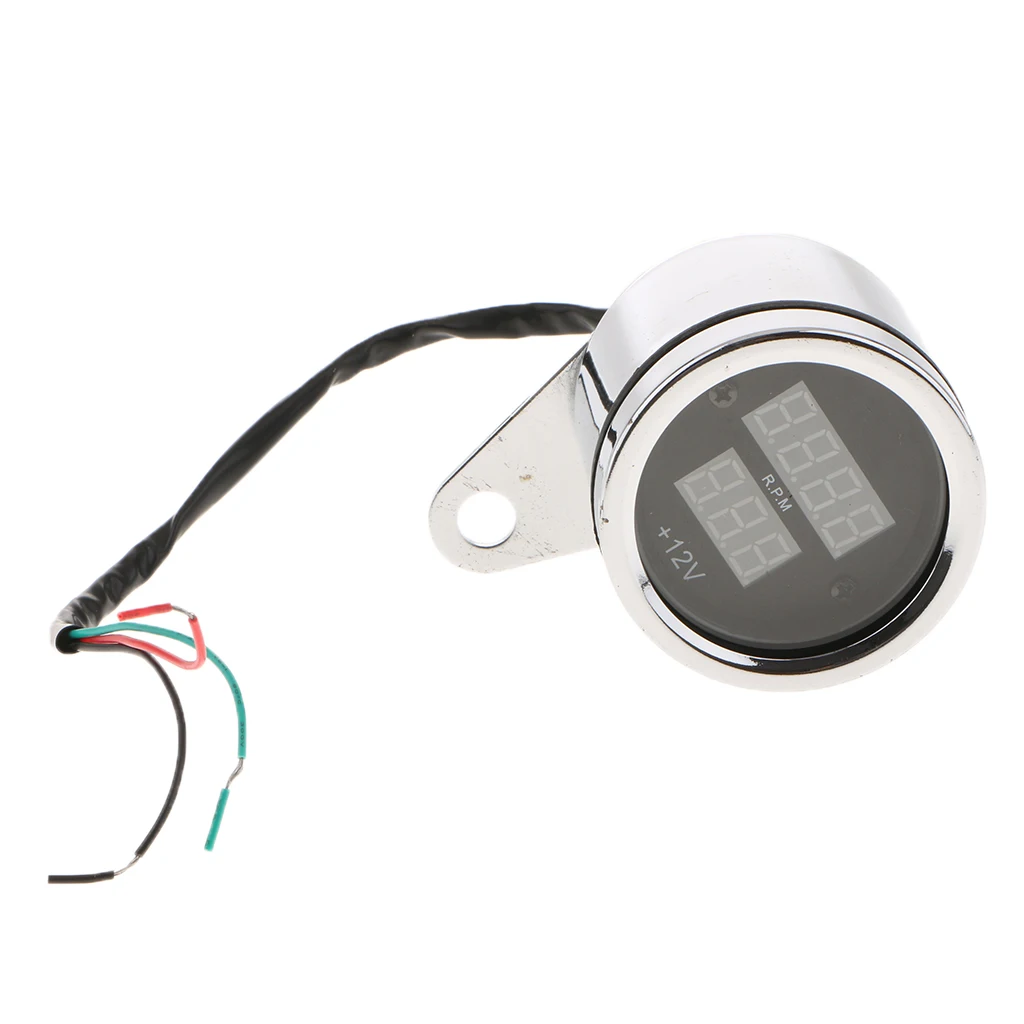 62 мм светодиодный цифровой вольтметр напряжение Тахометр RPM датчик 2 в 1 Guage