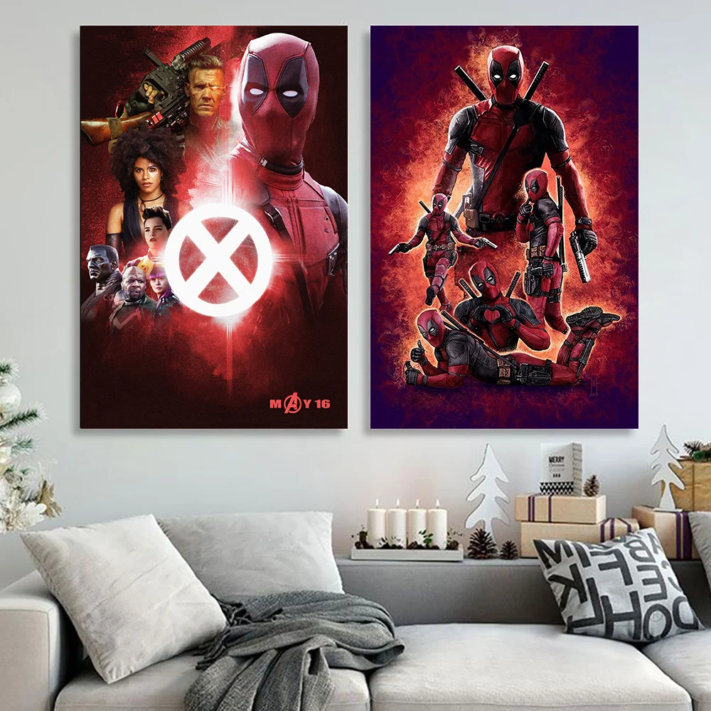

Постер классического фильма «Дэдпул» и Картина на холсте, Настенная картина в скандинавском стиле для украшения семейной спальни