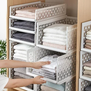 stackable wardrobe drawer units organizer clothes closet storage boxes shelves plastic divider board cube toy snacks containers free global shipping